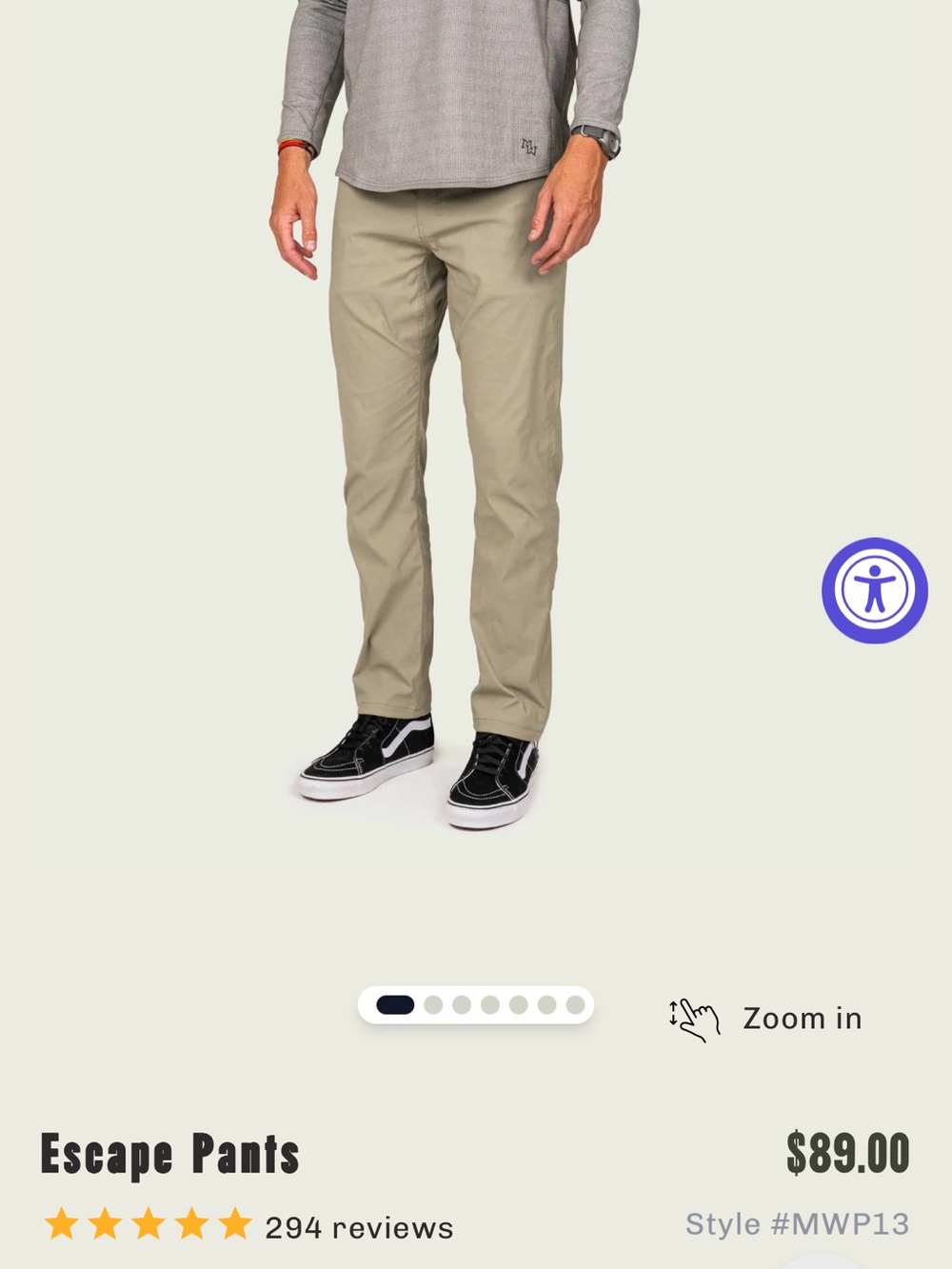 Men's Lightweight Tan Chino Pants